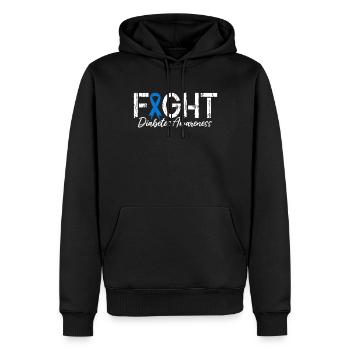 Lutter contre le diabète Sensibilisation au diabète de type 1 Diabète juvénile - Sweat à capuche Premium bio Homme - noir - Devant - Nico (187cm)