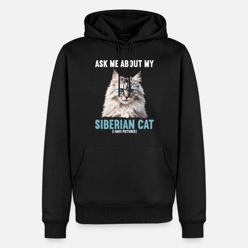 Chat Sibérien Sibirische Katze - Sweat à capuche Premium bio Homme - noir