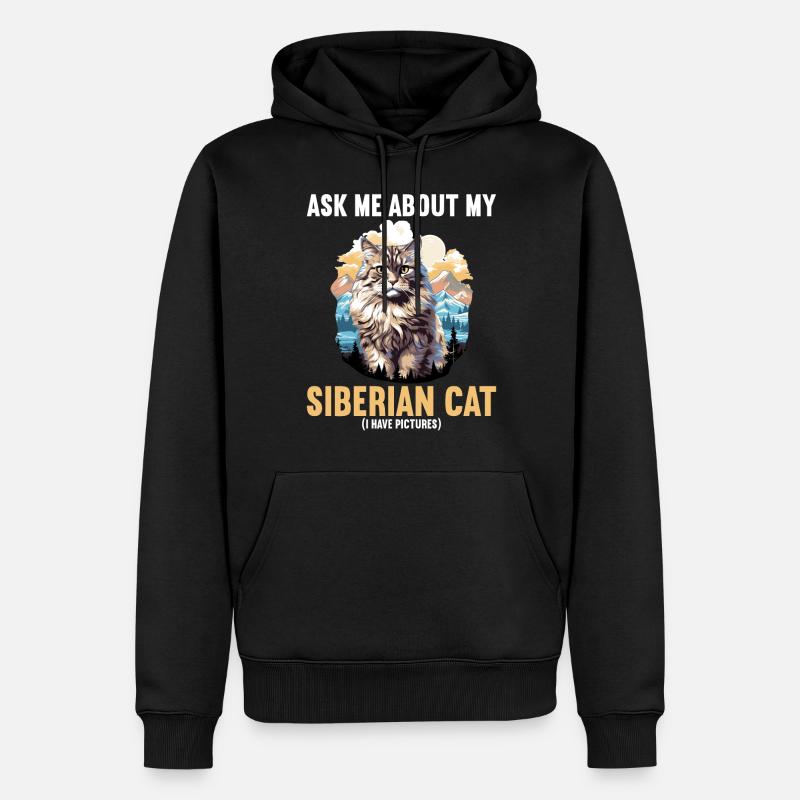Chat Sibérien Sibirische Katze - Sweat à capuche Premium bio Homme - noir