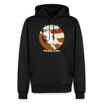 CAT JE NE CONNAIS AUCUN PROBLÈME - Sweat à capuche Premium bio Homme - noir - Devant - Nico (187cm)