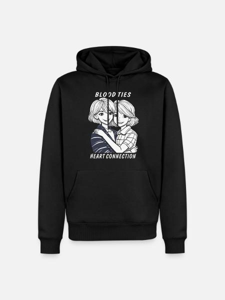 SISTERS BLOOD TIES HEART CONNECTION - Men’s Premium Organic Hoodie - black