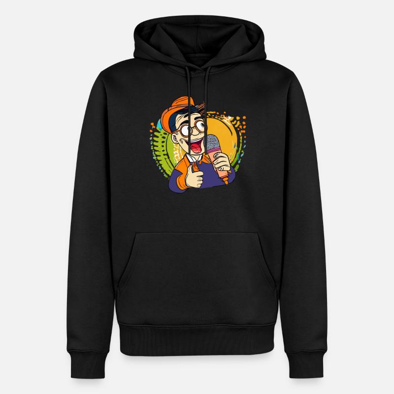 MANN MIKROFON - Männer Premium Bio Hoodie - Schwarz