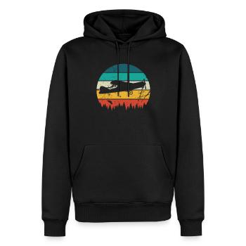 Airplane Tshirt Men's Helicopter Pilot Airplane - Men’s Premium Organic Hoodie - black - Front - Nico (187cm)