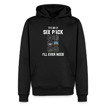 Airplane Tshirt Men's Helicopter Pilot Airplane - Men’s Premium Organic Hoodie - black - Front - Nico (187cm)