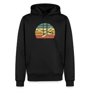 Airplane Tshirt Men's Helicopter Pilot Airplane - Men’s Premium Organic Hoodie - black - Front - Nico (187cm)