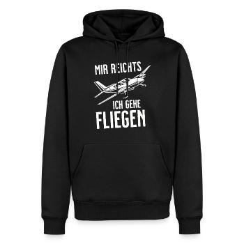 Airplane Tshirt Men's Helicopter Pilot Airplane - Men’s Premium Organic Hoodie - black - Front - Nico (187cm)
