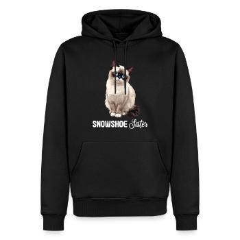 Chaton raquette Chat raquette - Sweat à capuche Premium bio Homme - noir - Devant - Nico (187cm)