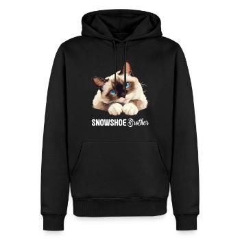 Chaton raquette Chat raquette - Sweat à capuche Premium bio Homme - noir - Devant - Nico (187cm)