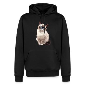 Chaton raquette Chat raquette - Sweat à capuche Premium bio Homme - noir - Devant - Nico (187cm)