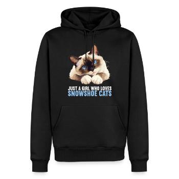 Chaton raquette Chat raquette - Sweat à capuche Premium bio Homme - noir - Devant - Nico (187cm)