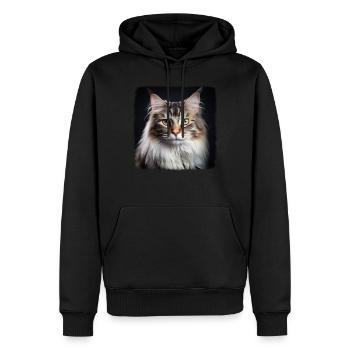 Siberian Cat Sibirische Katze - Männer Premium Bio Hoodie - Schwarz - Vorne - Nico (187cm)
