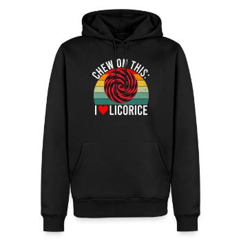 Cadeaux de réglisse - Sweat à capuche Premium bio Homme - noir - Devant - Nico (187cm)