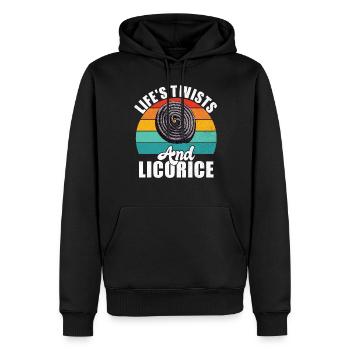Cadeaux de réglisse - Sweat à capuche Premium bio Homme - noir - Devant - Nico (187cm)