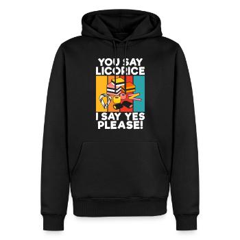 Cadeaux de réglisse - Sweat à capuche Premium bio Homme - noir - Devant - Nico (187cm)