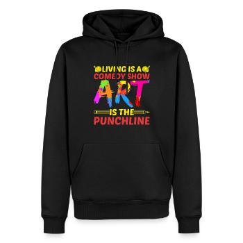 Artiste Peintre L’art graphique est l’art de la punchline - Sweat à capuche Premium bio Homme - noir - Devant - Nico (187cm)
