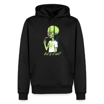 Lustiger Außerirdischer Spruch Aber Ist Es Kunst - Männer Premium Bio Hoodie - Schwarz - Vorne - Nico (187cm)