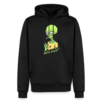 Lustiger Außerirdischer Spruch Aber Ist Es Kunst - Männer Premium Bio Hoodie - Schwarz - Vorne - Nico (187cm)