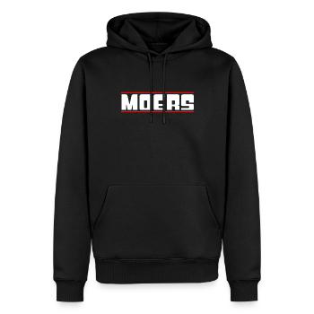 Moers - Männer Premium Bio Hoodie - Schwarz - Vorne - Nico (187cm)