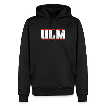 Ulm - Sweat à capuche Premium bio Homme - noir - Devant - Nico (187cm)