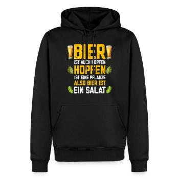 Bier ist auch ein Hopfen also Bier ist ein Salat - Männer Premium Bio Hoodie - Schwarz - Vorne - Nico (187cm)