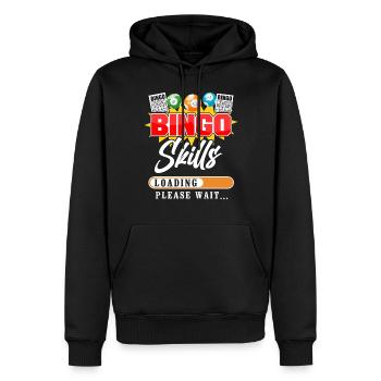 Joueur de bingo Bingo Compétences Chargement - Sweat à capuche Premium bio Homme - noir - Devant - Nico (187cm)