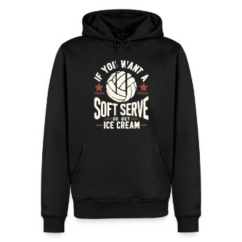 volley-ball, joueurs de volley-ball drôles, joueurs de volley-ball - Sweat à capuche Premium bio Homme - noir - Devant - Nico (187cm)