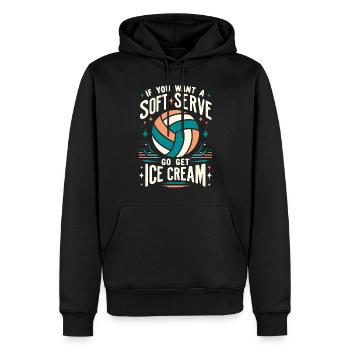 volley-ball, joueurs de volley-ball drôles, joueurs de volley-ball - Sweat à capuche Premium bio Homme - noir - Devant - Nico (187cm)