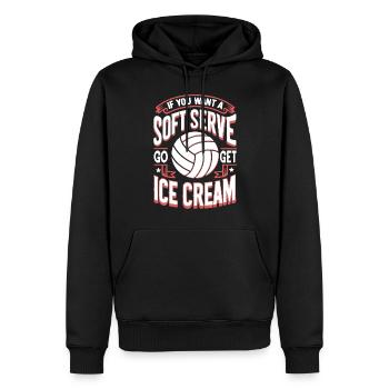 volley-ball, joueur de volley-ball drôle, joueur de volley-ball - Sweat à capuche Premium bio Homme - noir - Devant - Nico (187cm)