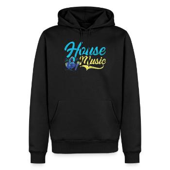 House Music, EDM, Rave, DJ, Electro, Deep House, Amoureux - Sweat à capuche Premium bio Homme - noir - Devant - Nico (187cm)