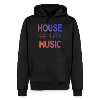 House Music, EDM, Rave, DJ, Electro, Deep House, Amoureux - Sweat à capuche Premium bio Homme - noir - Devant - Nico (187cm)