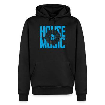 House Music, EDM, Rave, DJ, Electro, Deep House, Amoureux - Sweat à capuche Premium bio Homme - noir - Devant - Nico (187cm)
