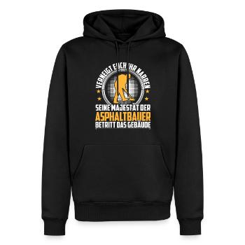 Asphaltbauer verneigt euch Straßenbauer - Männer Premium Bio Hoodie - Schwarz - Vorne - Nico (187cm)
