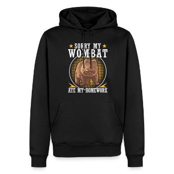 Wombat hat meine Hausaufgaben Beuteltier - Männer Premium Bio Hoodie - Schwarz - Vorne - Nico (187cm)