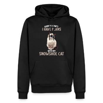 Chaton raquette Chat raquette - Sweat à capuche Premium bio Homme - noir - Devant - Nico (187cm)
