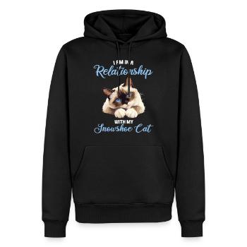 Chaton raquette Chat raquette - Sweat à capuche Premium bio Homme - noir - Devant - Nico (187cm)