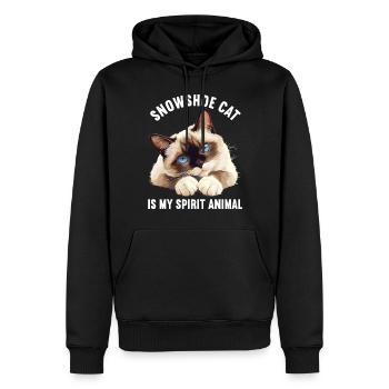 Chaton raquette Chat raquette - Sweat à capuche Premium bio Homme - noir - Devant - Nico (187cm)