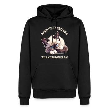 Chaton raquette Chat raquette - Sweat à capuche Premium bio Homme - noir - Devant - Nico (187cm)
