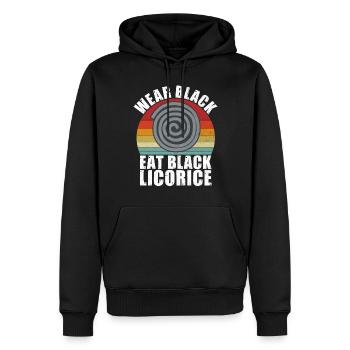 Cadeaux de réglisse - Sweat à capuche Premium bio Homme - noir - Devant - Nico (187cm)