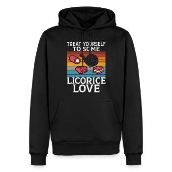 Cadeaux de réglisse - Sweat à capuche Premium bio Homme - noir - Devant - Nico (187cm)