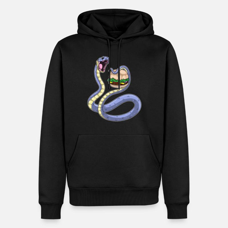 Burger au serpent - Sweat à capuche Premium bio Homme - noir