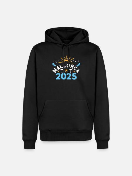 Majorque 2025 - Sweat à capuche Premium bio Homme - noir