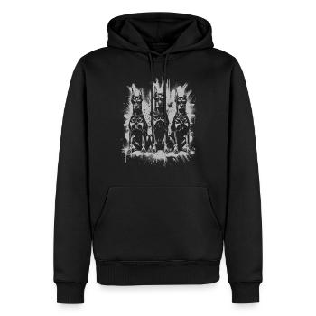 Doberman Pinscher Doberman Liebhaber Hundebesitzer - Männer Premium Bio Hoodie - Schwarz - Vorne - Nico (187cm)