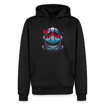 Astronaute Avec Lunettes De Soleil House Musique Rave DJ - Sweat à capuche Premium bio Homme - noir - Devant - Nico (187cm)