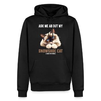 Chaton raquette Chat raquette - Sweat à capuche Premium bio Homme - noir - Devant - Nico (187cm)