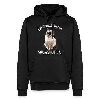 Chaton raquette Chat raquette - Sweat à capuche Premium bio Homme - noir - Devant - Nico (187cm)