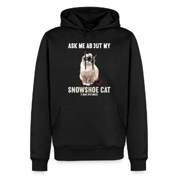 Chaton raquette Chat raquette - Sweat à capuche Premium bio Homme - noir - Devant - Nico (187cm)