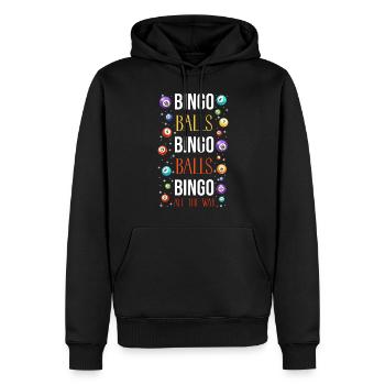 Boules de bingo de Noël pour joueur de bingo - Sweat à capuche Premium bio Homme - noir - Devant - Nico (187cm)