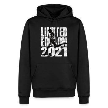 Limited Edition 2021 Limited Edition Fußball - Männer Premium Bio Hoodie - Schwarz - Vorne - Nico (187cm)