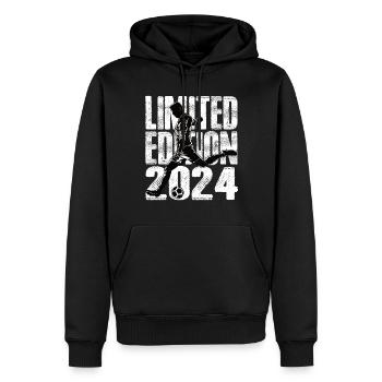 Football en édition limitée 2024 en édition limitée - Sweat à capuche Premium bio Homme - noir - Devant - Nico (187cm)