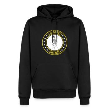 I Destroy Silence Harmonica Player Harmonica Music - Men’s Premium Organic Hoodie - black - Front - Nico (187cm)